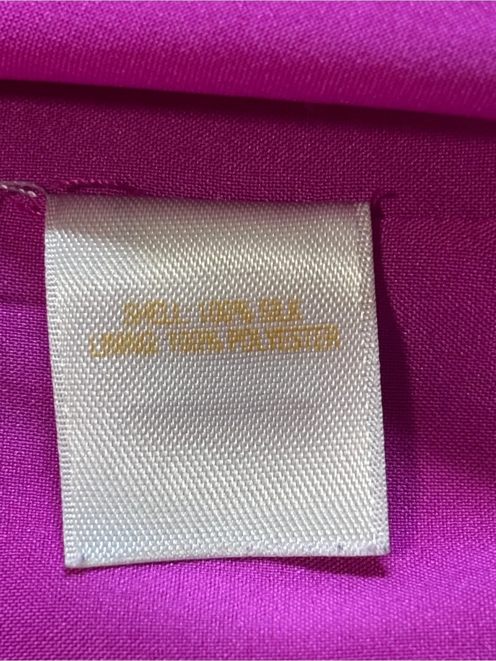 Kate Spade magenta pink silk sleeveless textured ribbon ruffle neck top sz Small